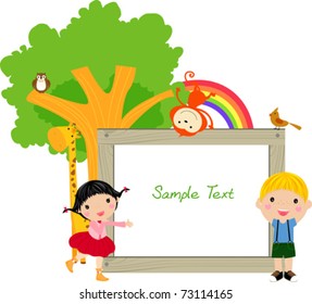 kids and frame