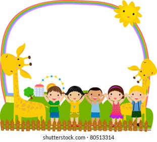 kids and frame
