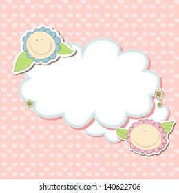 kids frame cute scrap set with flowers kids frame cute love vegetation textile flower kid star child spring fabric edge tissue single old baby elderly ornate youth heart set material art affection scr