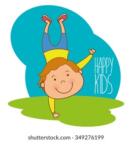 Kids friends celebration cartoon design, vector illustration graphic