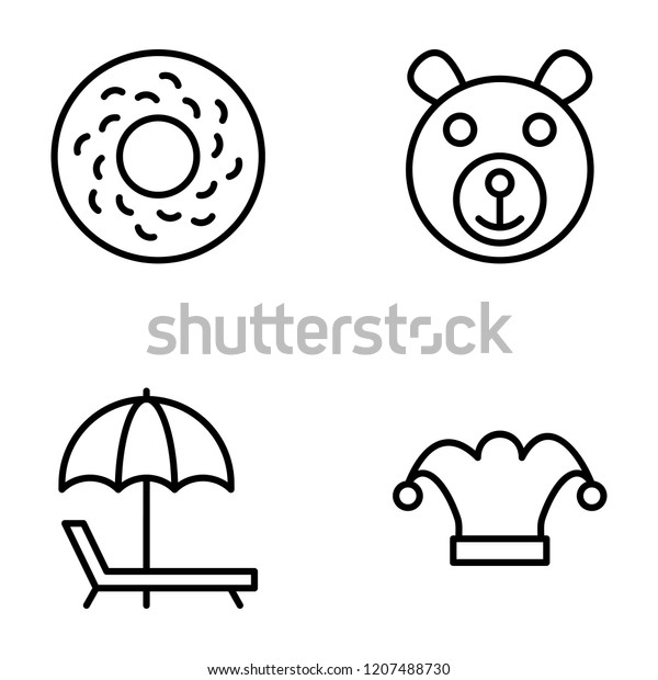Kids Fun Line Icons Set Stock Vector Royalty Free 1207488730