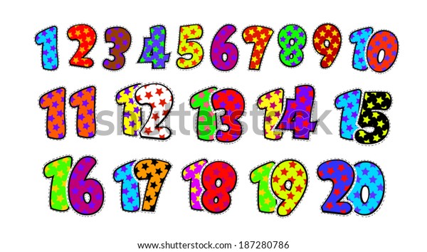 Vector De Stock Libre De Regalias Sobre Kids Fun Numbers 1 20