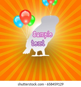 
Kid's Fun Party celebration Flyer, Banner. Children's poster with a cloud in the form of a owl.