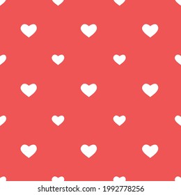 Kids Fun Red Geometric with White Hearts seamless pattern background from Cute as a Button Collection