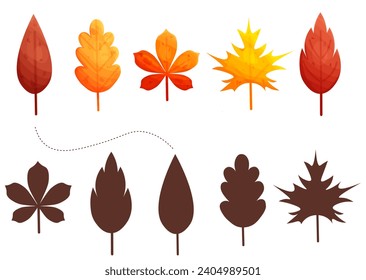 El juego infantil encuentra la sombra correcta con hojas secas de otoño