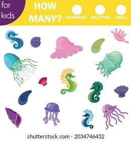 Kids game how many sea life set