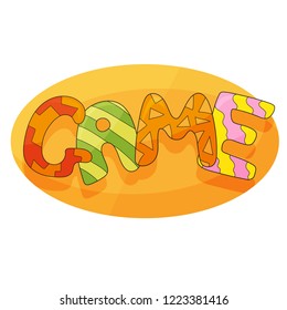 Kids Game Vector Background in Cartoon Style. Bright Funny Banner for Children Playroom Decoration. Colorful Graphic for Kids Game Room