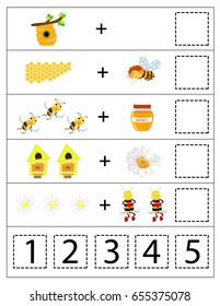  Kids Game. Vector Illustration. Preschool Kindergarten Worksheet.