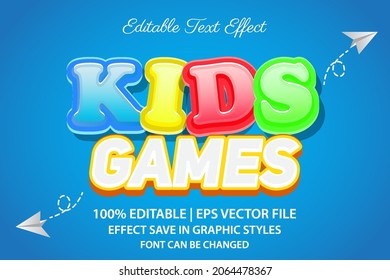 kids games 3d editable text effect