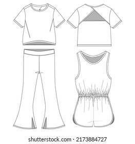 Kids Girl Suit Clothing Fashion Drawing Stock Vector (Royalty Free ...