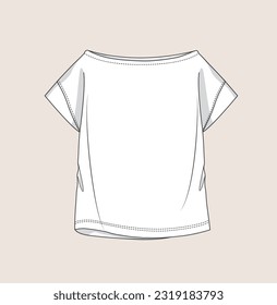 kids, girl t-shirts, woven top, blouse, vest, tee, pullover flat sketch illustration