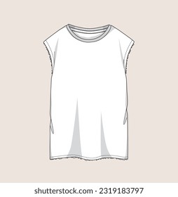 kids, girl t-shirts, woven top, blouse, vest, tee, pullover flat sketch illustration