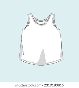 kids, girl t-shirts, woven top, blouse, vest, tee, pullover flat sketch illustration