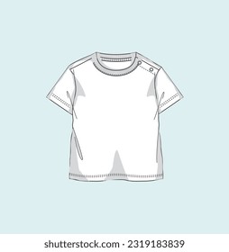 kids, girl t-shirts, woven top, blouse, vest, tee, pullover flat sketch illustration