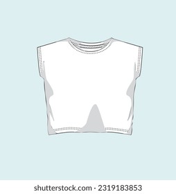 kids, girl t-shirts, woven top, blouse, vest, tee, pullover flat sketch illustration