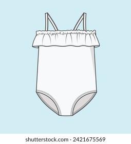 niña, mujer ropa de baño lisa ilustración de sketch de natación pantalones cortos, trajes para el cuerpo, calzoncillos para nadar, trajes de baño, tankinis, bikinis, tops para nadar, monokinis