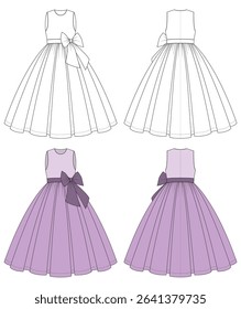 Kids girls flower dress design vector illustration