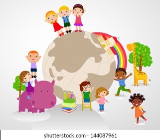 kids and globe