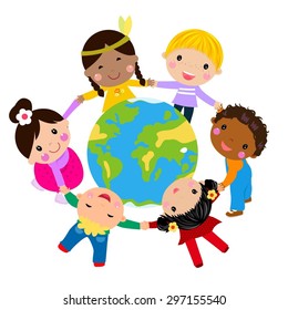 Kids and globe