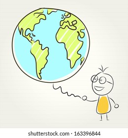 kids and globe concept , vector illustration
