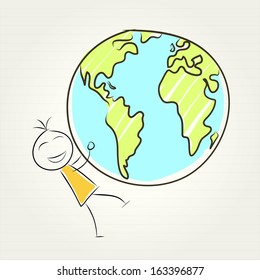 kids and globe concept , vector illustration