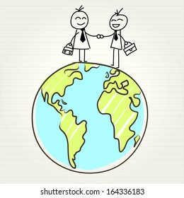 kids and globe concept , vector illustration