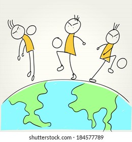 kids and globe concept , vector illustration