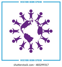 kids globe icon vector