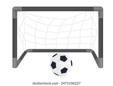 Kids goal post frame and ball.  vector