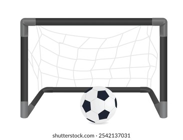 Kids goal post frame and ball.  vector