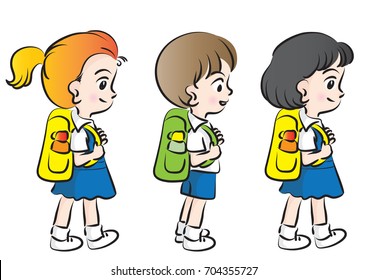 kids going to school