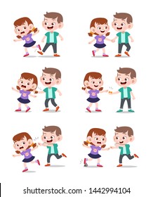 kids good and bad vector illustration