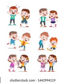 kids good and bad vector illustration