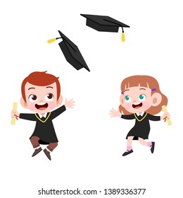 kids graduation vector illustration isolated