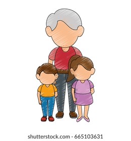 kids and grandfather