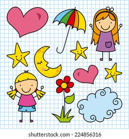 kids graphic design , vector illustration