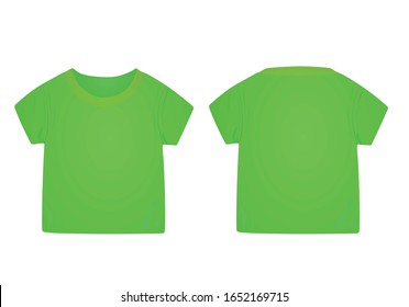 Kids green shirt. vector illustration