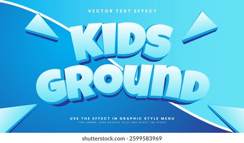Kids Ground 3d editable text effect Template suitable for cute kids theme