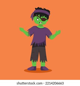 Kids with Halloween Costume Character Illustration