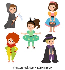 kids in halloween costume set