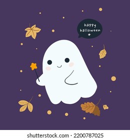 Kids Halloween cute animals in party costumes trick or treating, ghosts, pumpkin, candy, fun cards collection. Hand drawn vector illustration. Scandinavian style flat design. Concept for card, invite.