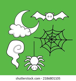 Kids and Halloween Theme Digital Stamp