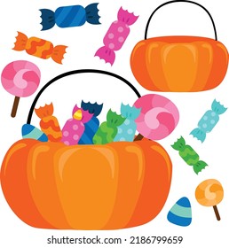 Kids and Halloween Theme Illustration Vector