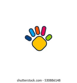 Kids Hand Abstract Vector Logo Design Element