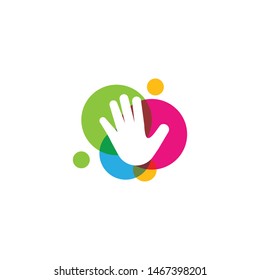 kids hands logo vector template