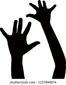 a kids hands silhouette vector