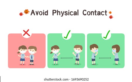 Kids have Avoid Physical Contact Vector