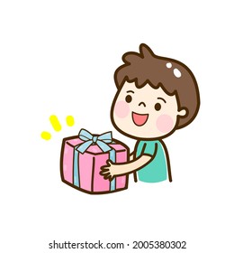 Kids have box gift vector