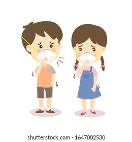 Kids have a cough vector