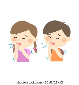 Kids have a cough vector